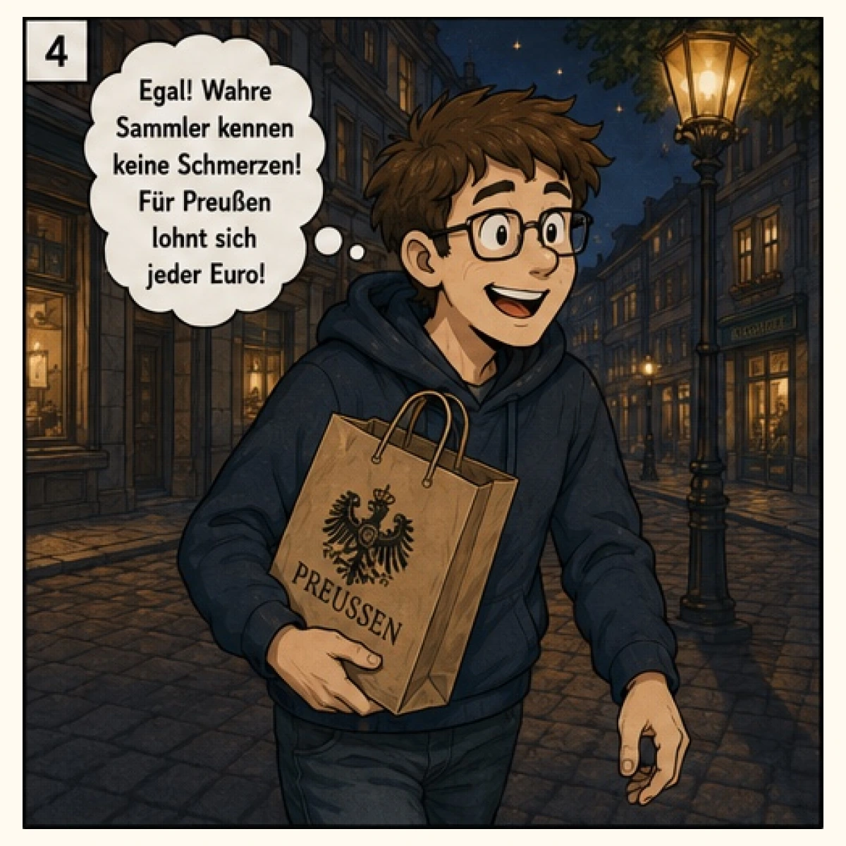 Preußenphilatelist erwirbt beim Fachhändler neue Briefmarken für seine Sammlung. - Bild 4